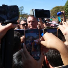 Brasília (DF), 18/07 /2025  - Bolsonaro fala a imprensa após colocar  tornozeleira na Secretaria de Administração Penitenciária do Distrito Federal. Foto Antônio Cruz / Agência Brasil