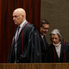 Brasília (DF), 29/06/2023 - Os ministros do Tribunal Superior Eleitoral (TSE), Alexandre de Moraes, Nunes Marques e Cármen Lúcia, durante sessão que retoma o julgamento da ação (Aije nº 0600814-85) que pede a inelegibilidade de Jair Bolsonaro e de Walter Braga Netto, candidatos à Presidência da República nas Eleições 2022. Foto: Marcelo Camargo/Agência Brasil