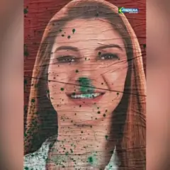 Outdoor de divulgação de evento com Ana Campagnolo é alvo de vandalismo em Florianópolis