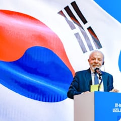 23.02.2026 - Presidente da República, Luiz Inácio Lula da Silva, durante a sessão de encerramento do Encontro Empresarial Brasil-Coreia do Sul. Seul — República da Coreia

Foto: Ricardo Stuckert / PR